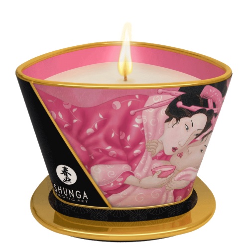 Массажная свеча Rose Petals с ароматом розы - 170 мл. - Shunga - купить с доставкой в Балаково