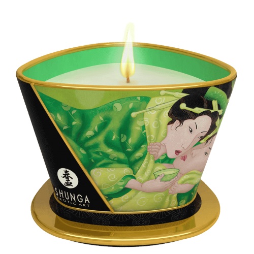 Массажная свеча Exotic Green Tea с ароматом зелёного чая - 170 мл. - Shunga - купить с доставкой в Балаково
