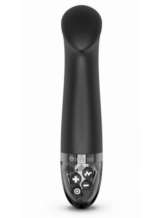 Черный вибратор с функцией электростимуляции Right on Ron - 17 см. - MyStim - купить с доставкой в Балаково