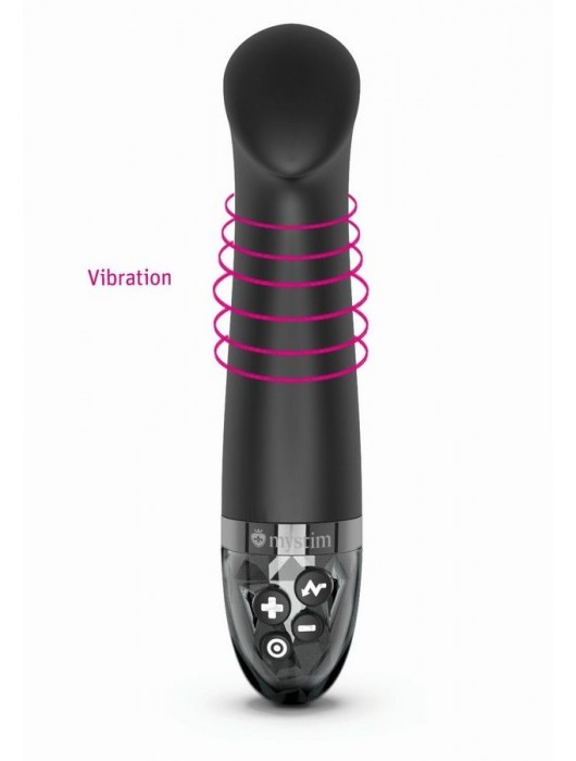 Черный вибратор с функцией электростимуляции Right on Ron - 17 см. - MyStim - купить с доставкой в Балаково