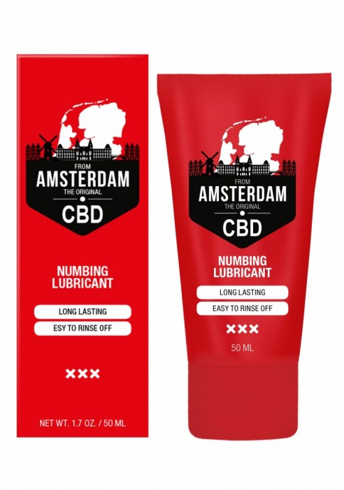 Пролонгирующий лубрикант Numbing CBD from Amsterdam - 50 мл. - Shots Media BV - купить с доставкой в Балаково