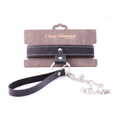 Узкий однослойный ошейник с поводком - Crazy Handmade - купить с доставкой в Балаково