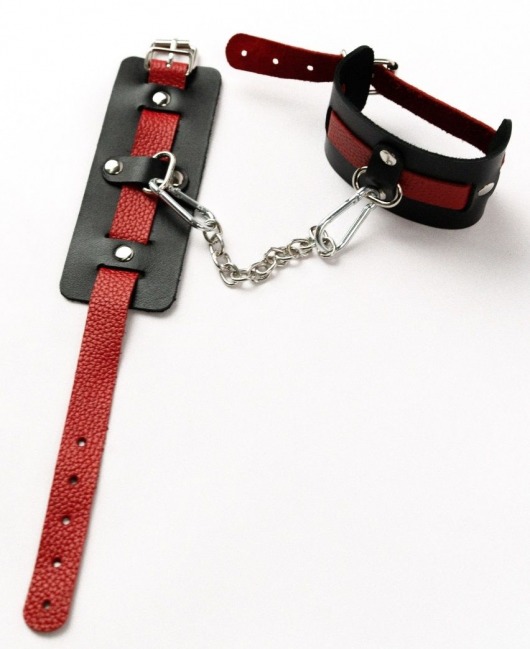 Черные оковы с красным декором и заклепками - Crazy Handmade - купить с доставкой в Балаково