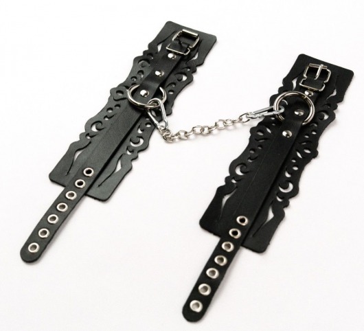 Узорчатые кожаные оковы с регулируемыми ремешками - Crazy Handmade - купить с доставкой в Балаково