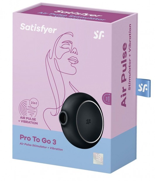 Черный клиторальный стимулятор Pro To Go 3 - Satisfyer