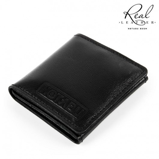 Черный кожаный кондомхолдер Notabu - Notabu - купить с доставкой в Балаково