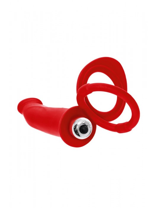 Красная насадка на пенис для двойного проникновения - 19 см. - ToyFa - купить с доставкой в Балаково