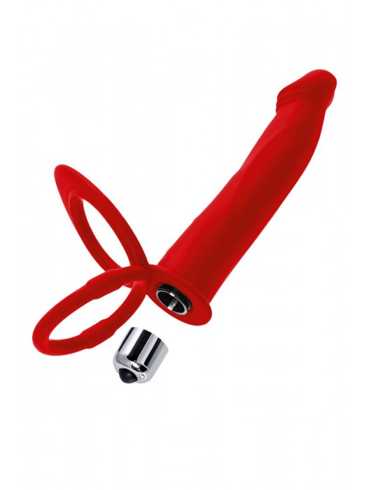 Красная насадка на пенис для двойного проникновения - 19 см. - ToyFa - купить с доставкой в Балаково