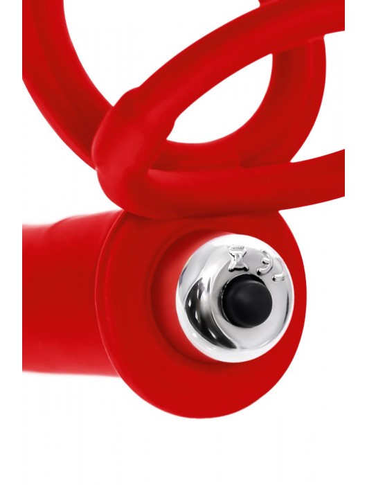 Красная насадка на пенис для двойного проникновения - 19 см. - ToyFa - купить с доставкой в Балаково