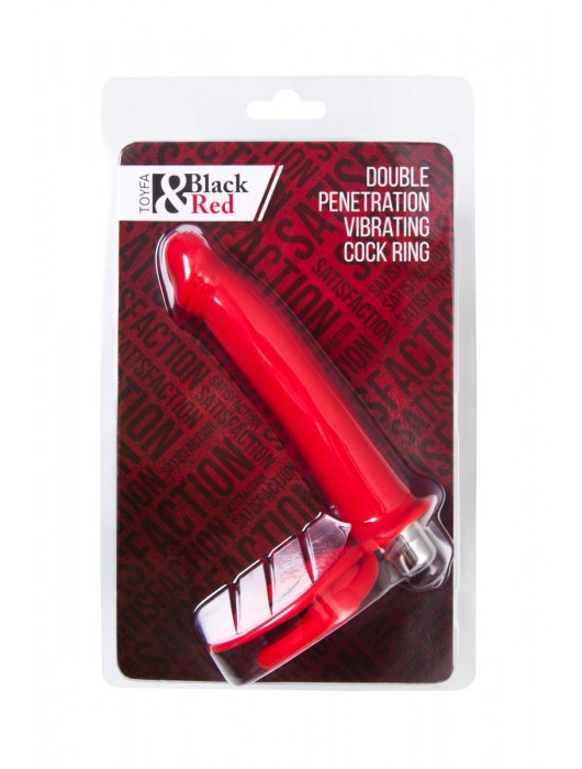 Красная насадка на пенис для двойного проникновения - 19 см. - ToyFa - купить с доставкой в Балаково