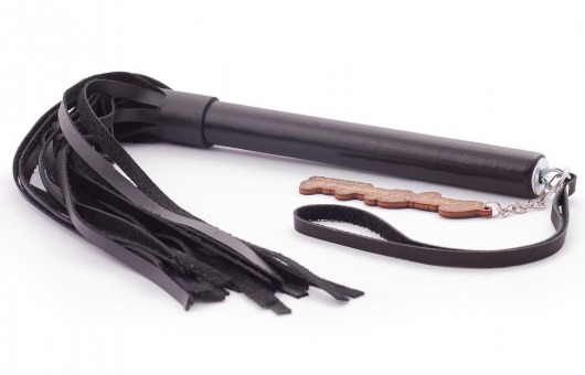 Черная кожаная плеть  Индиго  - 50 см. - Crazy Handmade - купить с доставкой в Балаково