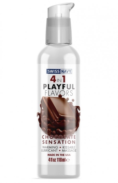 Массажный гель 4-в-1 Chocolate Sensation с ароматом шоколада - 118 мл. - Swiss navy - купить с доставкой в Балаково
