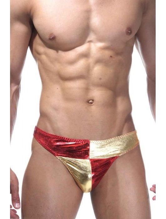 Мужские трусы-тонги с золотистыми вставками - La Blinque купить с доставкой