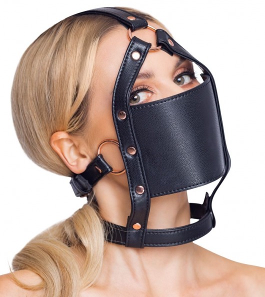 Черный намордник с кляпом-шаром Head Harness With A Gag - Orion - купить с доставкой в Балаково