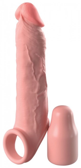 Телесная насадка-удлинитель 2 Inch Silicone X-tension with Strap - 20,3 см. - Pipedream - в Балаково купить с доставкой