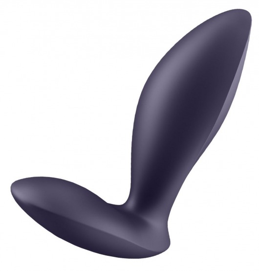 Фиолетовый анальный вибростимулятор Power Plug - Satisfyer - в Балаково купить с доставкой