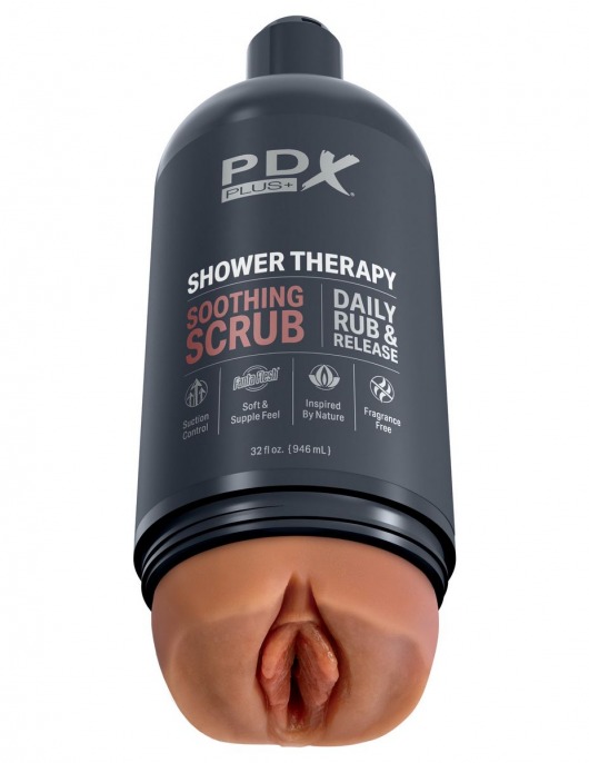 Мастурбатор-вагина цвета карамели Shower Therapy Soothing Scrub - Pipedream - в Балаково купить с доставкой