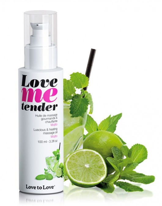 Съедобное согревающее массажное масло Love Me Tender Mojito с ароматом мохито - 100 мл. - Love to Love - купить с доставкой в Балаково
