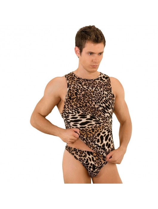 Мужская майка-борцовка с леопардовым принтом - La Blinque купить с доставкой