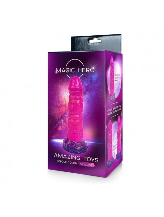 Розовый рельефный фантазийный фаллоимитатор - 20 см. - Bior toys - купить с доставкой в Балаково