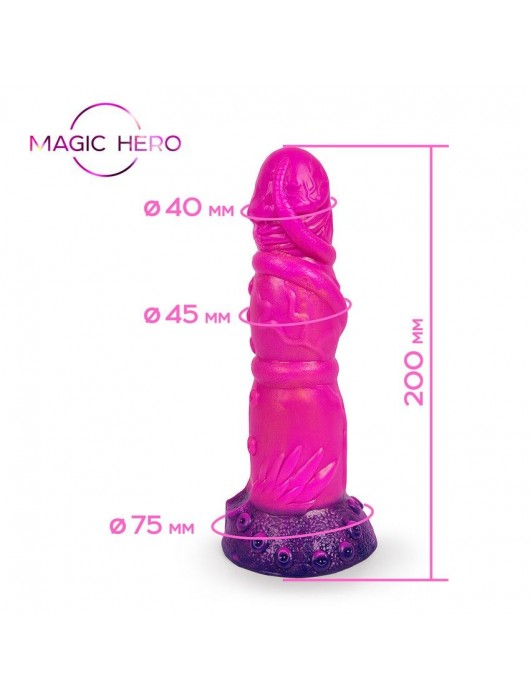 Розовый рельефный фантазийный фаллоимитатор - 20 см. - Bior toys - купить с доставкой в Балаково