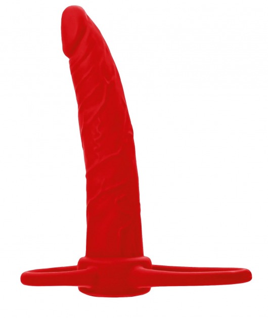 Красная насадка на пенис для двойного проникновения Black Red - 16,5 см. - ToyFa - купить с доставкой в Балаково