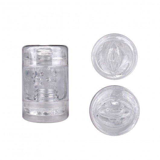 Прозрачный двусторонний мастурбатор Joy Cup - вагина и рот - Erokay - в Балаково купить с доставкой