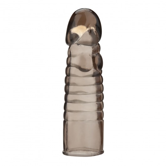 Дымчатая насадка-удлинитель Ribbed Realistic Penis Enhancing Sleeve Extension - 15,2 см. - BlueLine - в Балаково купить с доставкой
