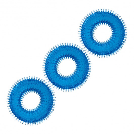 Комплект из трех голубых колец для эрекции 3-Pack Ultra-Stim Stretch Cock Rings - BlueLine - в Балаково купить с доставкой