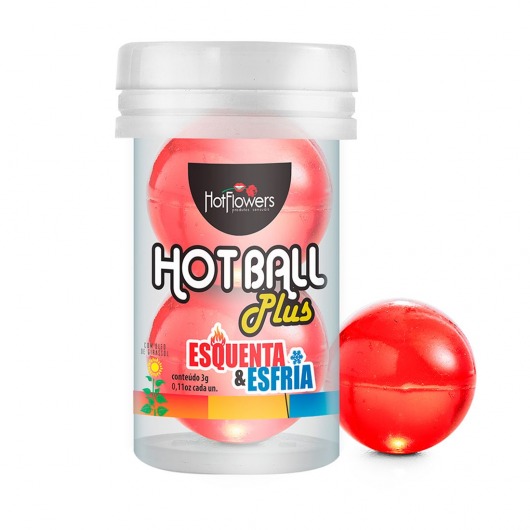 Лубрикант на масляной основе Hot Ball Plus с охлаждающе-разогревающим эффектом (2 шарика по 3 гр.) - HotFlowers - купить с доставкой в Балаково