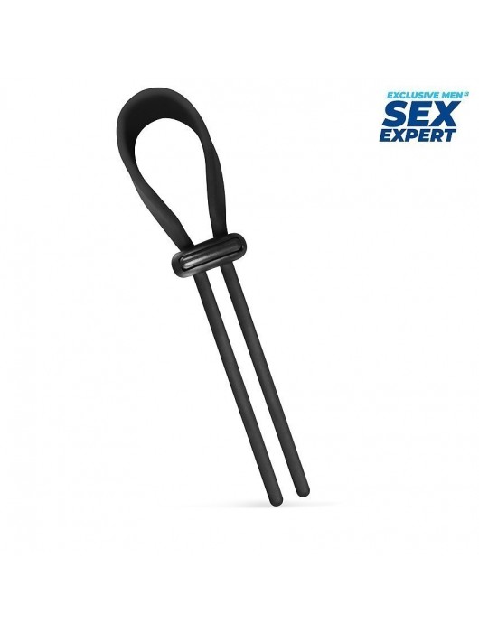 Черный ремень-лассо для усиления эрекции - Sex Expert - в Балаково купить с доставкой