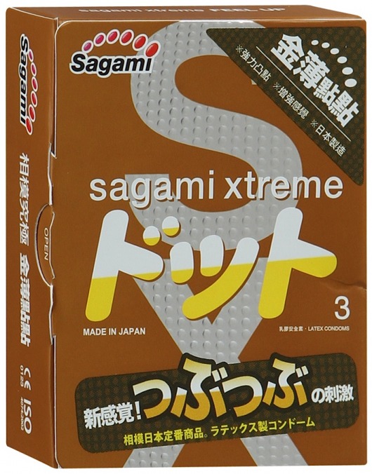 Презервативы Sagami Xtreme FEEL UP с точечной текстурой и линиями прилегания - 3 шт. - Sagami - купить с доставкой в Балаково
