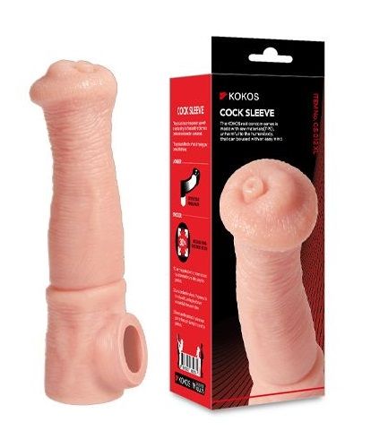 Телесная фантазийная насадка на член Cock Sleeve Size L - KOKOS - в Балаково купить с доставкой