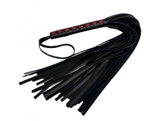 Кожаная плеть Sex Game с красным плетением на рукояти - 57 см. - БДСМ Арсенал - купить с доставкой в Балаково