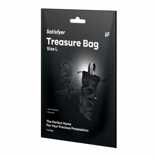 Черный мешочек для хранения игрушек Treasure Bag L - Satisfyer - купить с доставкой в Балаково