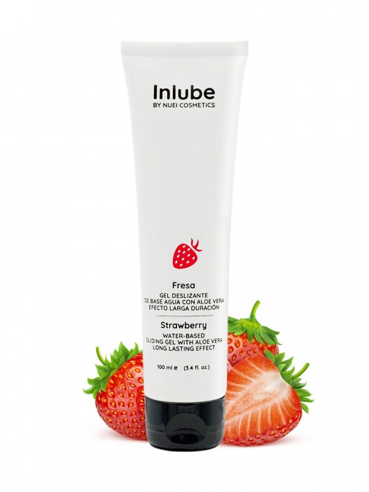 Лубрикант на водной основе Nuei Inlube с алоэ вера и ароматом клубники - 100 мл. - Nuei cosmetics - купить с доставкой в Балаково