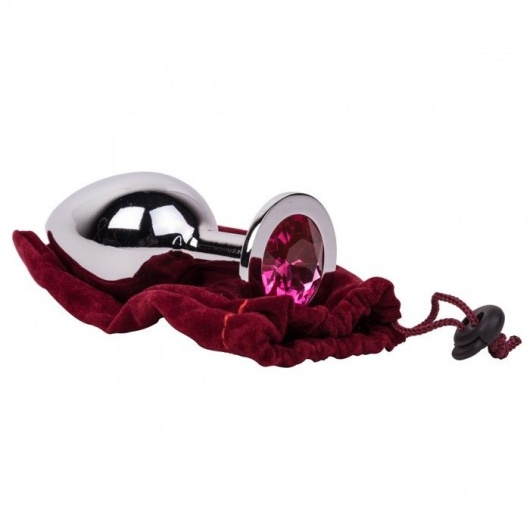 Большой стальной плаг с розовым кристаллом Pink Bubble Gum - 9,5 см. - Erotic Fantasy - купить с доставкой в Балаково