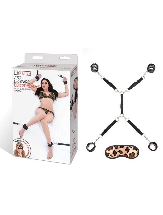 Леопардовая фиксация на матрас для рук и ног Classic Bedspreader - Lux Fetish - купить с доставкой в Балаково