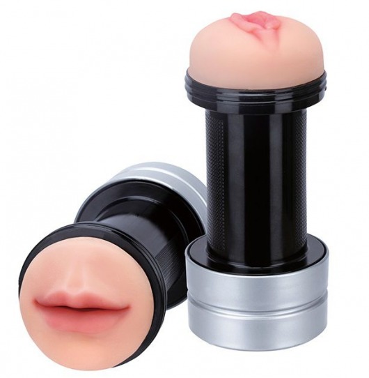 Двусторонний мастурбатор REALSTUFF 2 IN 1 HUMMER MOUTH   VAGINA - ротик и вагина - Dream Toys - в Балаково купить с доставкой