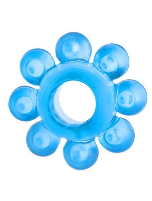 Голубая гелевая насадка-цветок - Toyfa Basic - в Балаково купить с доставкой