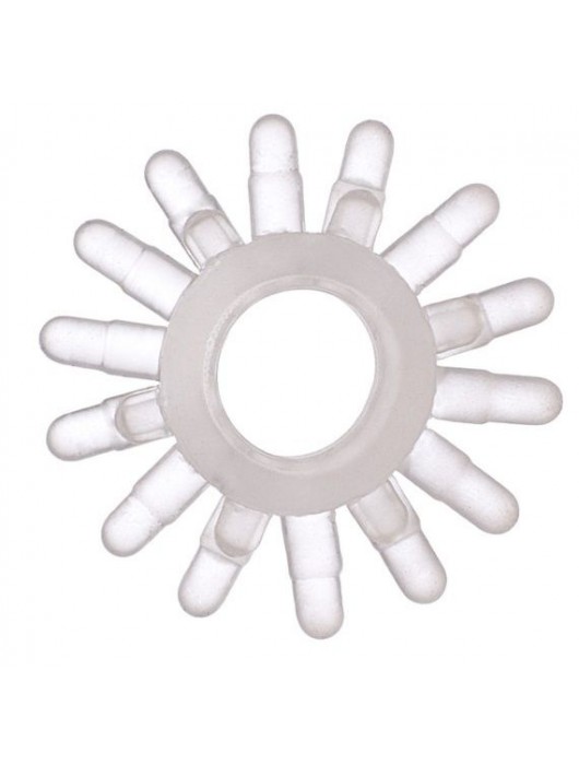 Прозрачное гелевое эрекционное кольцо с шипиками - Toyfa Basic - в Балаково купить с доставкой