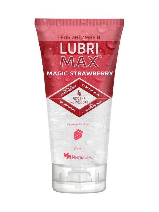 Интимный гель-смазка на водной основе Lubrimax Magic Strawberry - 75 мл. - ИнтелБИО - купить с доставкой в Балаково