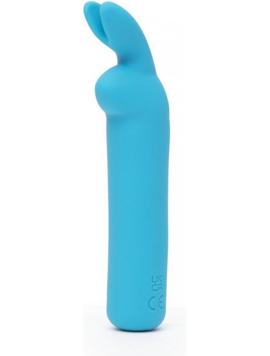 Голубая вибропуля с ушками Rechargeable Rabbit Ears Bullet Vibrator - Happy Rabbit