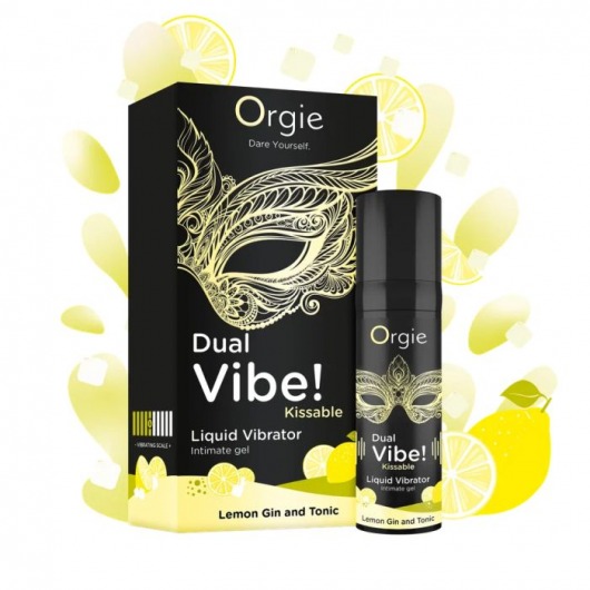 Съедобный жидкий вибратор Dual Vibe! со вкусом лимонного джина с тоником - 15 мл. - ORGIE - купить с доставкой в Балаково