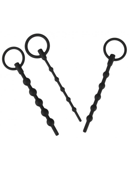 Набор из 3 черных силиконовых уретральных стимуляторов Training Set - Orion - купить с доставкой в Балаково