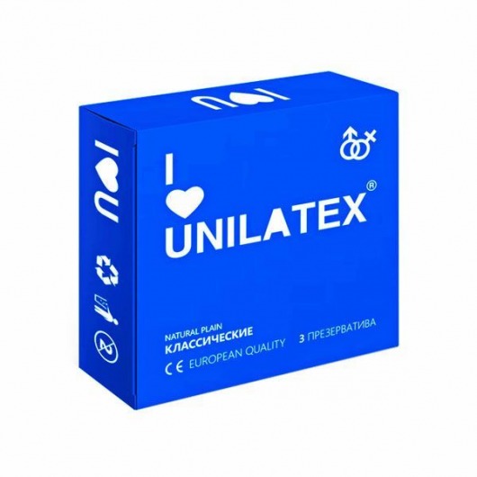 Классические презервативы Unilatex Natural Plain - 3 шт. - Unilatex - купить с доставкой в Балаково