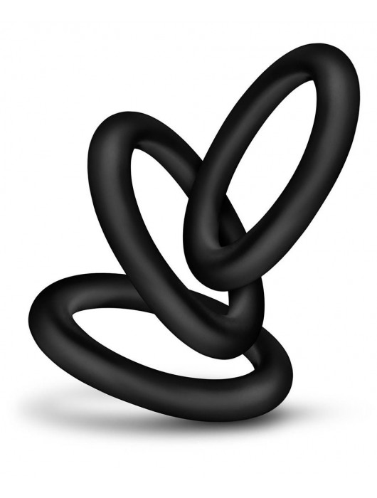 Набор из 3 черных эрекционных колец Black Small Penis Rings - Blush Novelties - в Балаково купить с доставкой