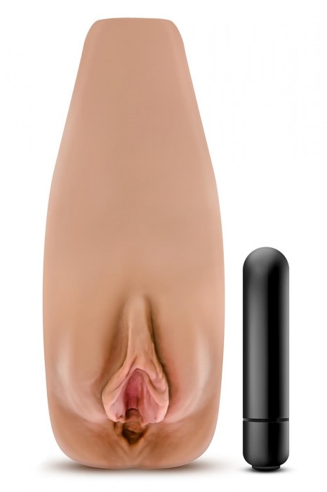 Маструбатор-вагина с вибрацией Soft   Wet Renata Realistic Tan Masturbator - Blush Novelties - в Балаково купить с доставкой