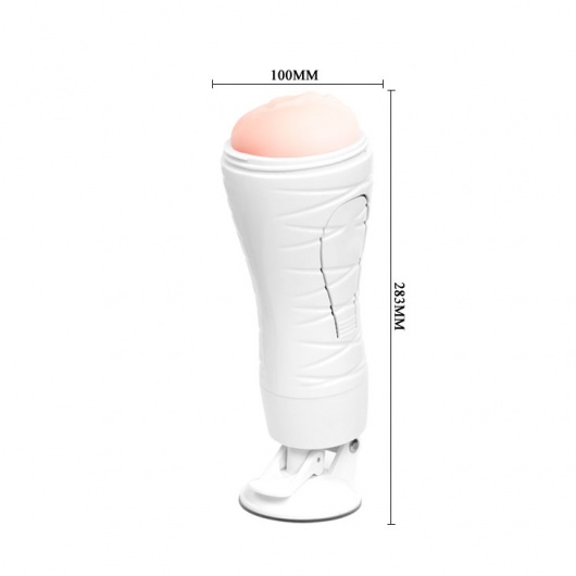 Мастурбатор-вагина Flora White с присоской и 12 режимами вибрации - Baile - в Балаково купить с доставкой