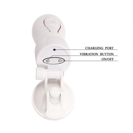 Мастурбатор-вагина Flora White с присоской и 12 режимами вибрации - Baile - в Балаково купить с доставкой